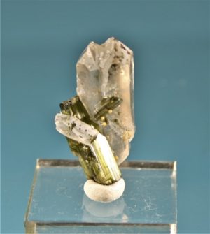 Verdelith auf Bergkristall Brasilien